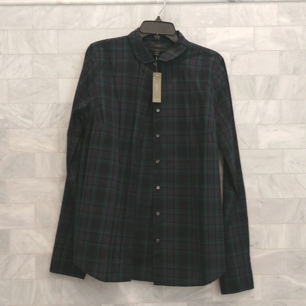 J crew plaid button down women's tall shirt